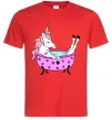 Мужская футболка Unicorn bath Красный фото