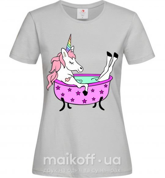 Жіноча футболка Unicorn bath Сірий фото