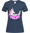 Жіноча футболка Unicorn bath Темно-синій фото