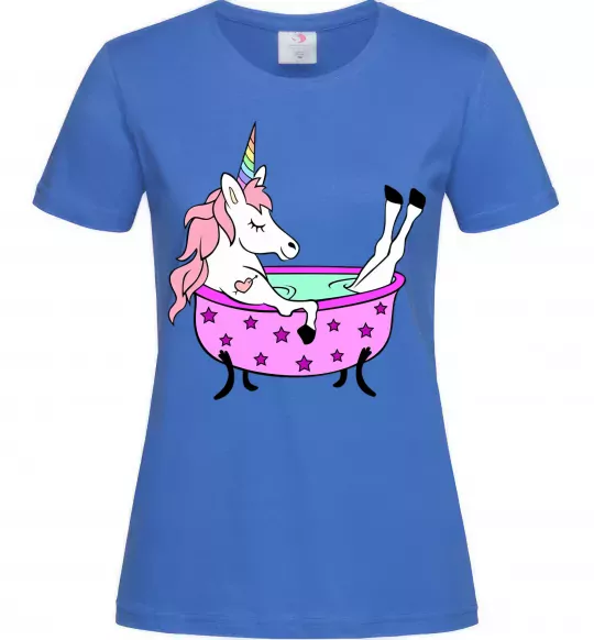 Жіноча футболка Unicorn bath Яскраво-синій фото