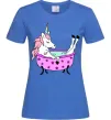 Жіноча футболка Unicorn bath Яскраво-синій фото