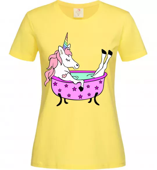 Жіноча футболка Unicorn bath Лимонний фото