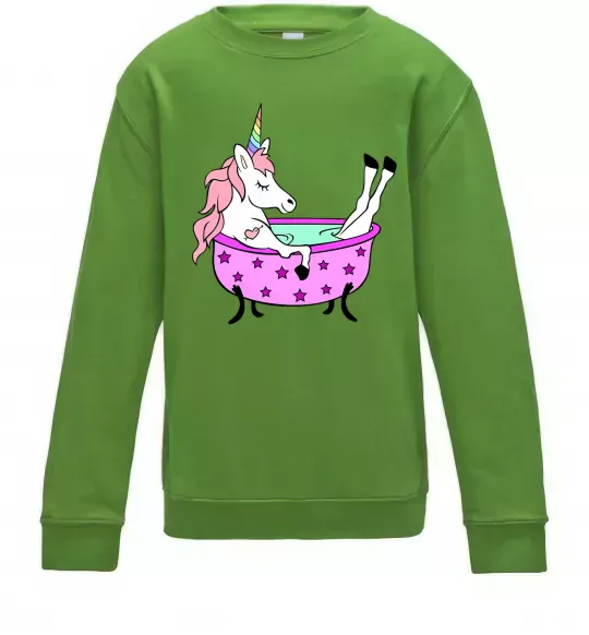 Детский Свитшот Unicorn bath Лаймовый фото