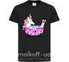 Детская футболка Unicorn bath Черный фото