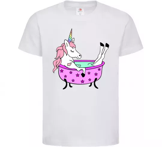 Дитяча футболка Unicorn bath Білий фото