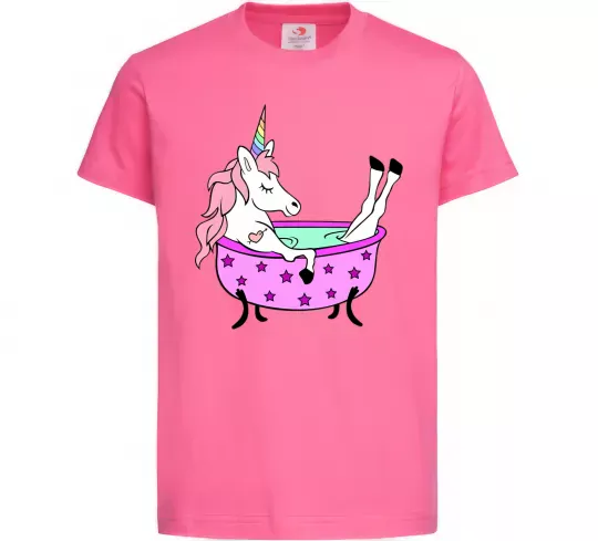 Дитяча футболка Unicorn bath Яскраво-рожевий фото