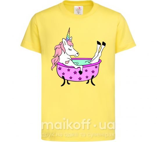 Дитяча футболка Unicorn bath Лимонний фото