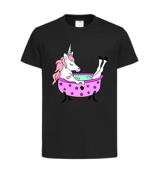 Детская футболка Unicorn bath Черный фото