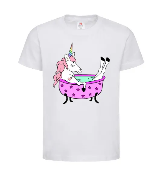 Детская футболка Unicorn bath Белый фото