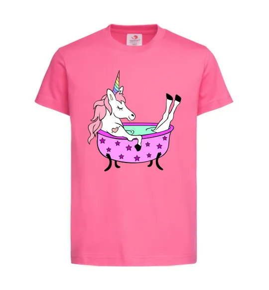 Детская футболка Unicorn bath Ярко-розовый фото