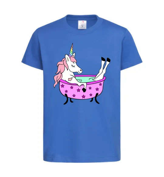 Детская футболка Unicorn bath Ярко-синий фото