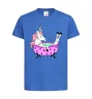 Детская футболка Unicorn bath Ярко-синий фото