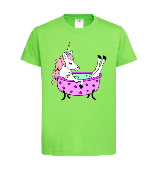 Детская футболка Unicorn bath Лаймовый фото