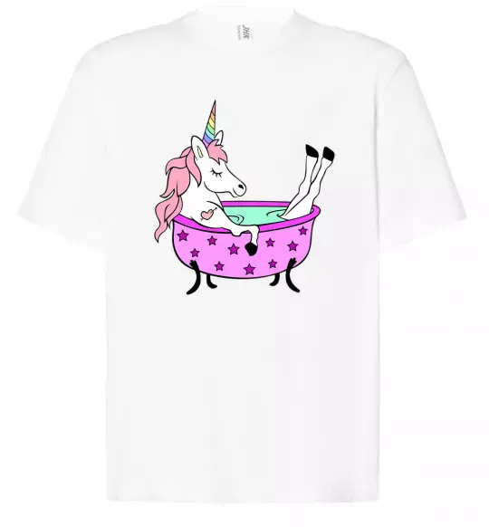 Футболка Оверсайз Unicorn bath Белый фото
