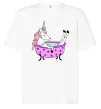 Футболка Оверсайз Unicorn bath Белый фото