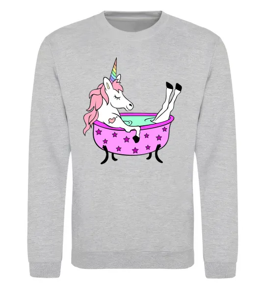 Свитшот Unicorn bath Серый меланж фото