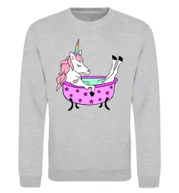 Світшот Unicorn bath Сірий меланж фото