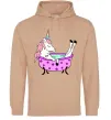 Женская толстовка (худи) Unicorn bath Песочный Женская толстовка (худи) Unicorn bath Песочный фото