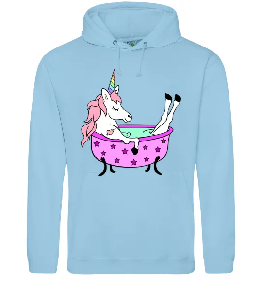 Женская толстовка (худи) Unicorn bath Голубой фото