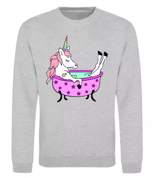 Світшот Unicorn bath Сірий меланж фото