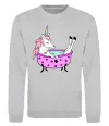 Світшот Unicorn bath Сірий меланж фото
