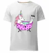 Мужская премиум футболка Unicorn bath Белый фото