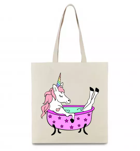 Эко-сумка Unicorn bath Бежевый фото
