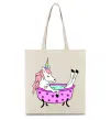 Эко-сумка Unicorn bath Бежевый фото