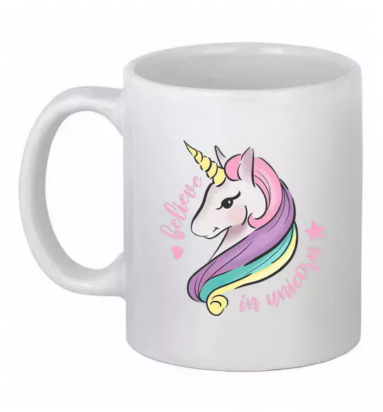 Чашка керамічна Believe in unicorn Білий фото