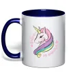 Чашка з кольоровою ручкою Believe in unicorn Глибокий темно-синій Чашка з кольоровою ручкою Believe in unicorn Глибокий темно-синій фото