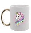 Чашка з кольоровою ручкою Believe in unicorn Золото Чашка з кольоровою ручкою Believe in unicorn Золото фото