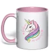 Чашка з кольоровою ручкою Believe in unicorn Ніжно рожевий Чашка з кольоровою ручкою Believe in unicorn Ніжно рожевий фото