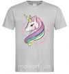 Чоловіча футболка Believe in unicorn Сірий фото