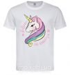 Мужская футболка Believe in unicorn Белый фото