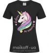 Жіноча футболка Believe in unicorn Чорний фото