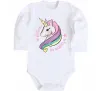 Дитячий бодік Believe in unicorn Білий фото