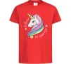 Детская футболка Believe in unicorn Красный фото