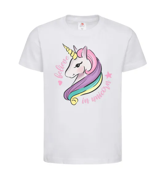Детская футболка Believe in unicorn Белый фото