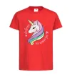 Детская футболка Believe in unicorn Красный фото