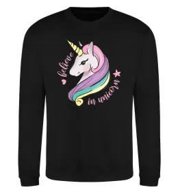 Свитшот Believe in unicorn Черный фото