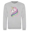 Світшот Believe in unicorn Сірий меланж фото