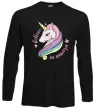 Лонгслив Believe in unicorn Черный фото