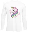 Лонгслив Believe in unicorn Белый фото