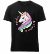 Мужская премиум футболка Believe in unicorn Черный фото