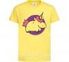 Детская футболка Единорог в фиолетовом круге Лимонный фото