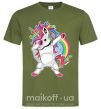 Мужская футболка Hyping unicorn Оливковый фото