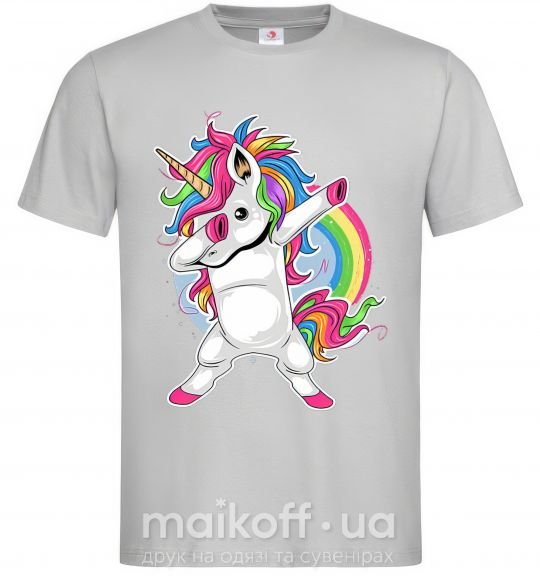 Мужская футболка Hyping unicorn Серый фото
