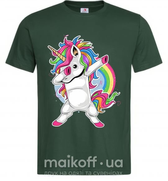 Мужская футболка Hyping unicorn Темно-зеленый фото
