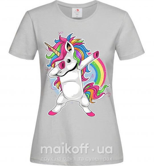 Жіноча футболка Hyping unicorn Сірий фото