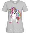 Женская футболка Hyping unicorn Серый фото